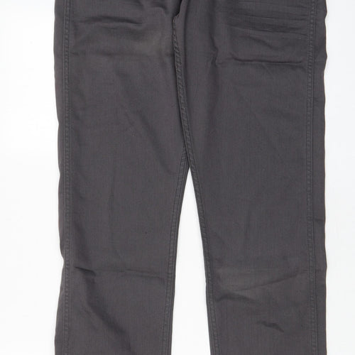 Levi's Mens Grey Cotton Straight Jeans Size 32 in L32 in Regular Zip - Pockets, Logo