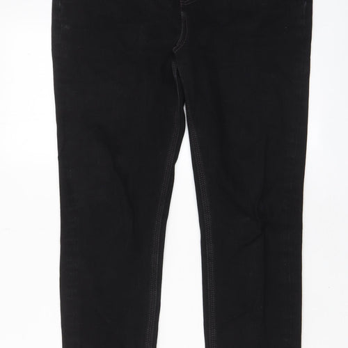 Marks and Spencer Womens Black Cotton Skinny Jeans Size 34 in L28 in Regular Zip - Pockets