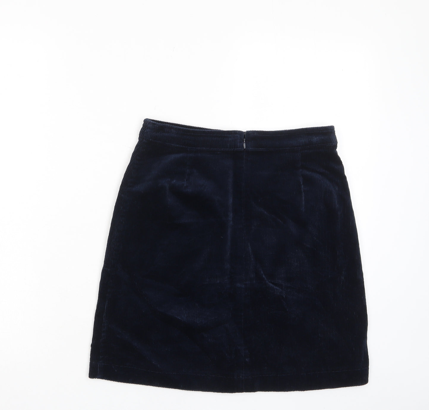 Mistral Womens Blue Cotton A-Line Skirt Size 8 Zip