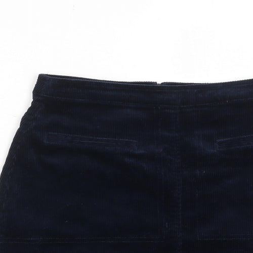 Mistral Womens Blue Cotton A-Line Skirt Size 8 Zip