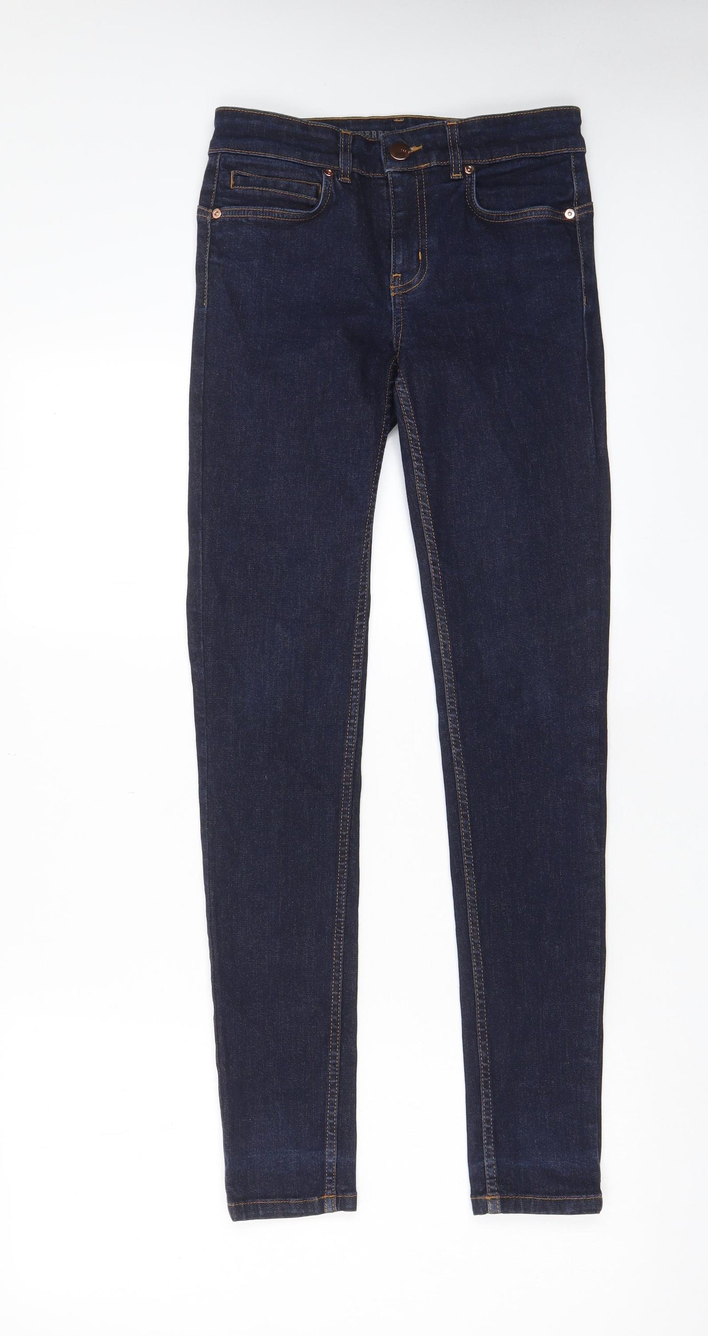 Oasis Womens Blue Cotton Skinny Jeans Size 8 L31 in Regular Zip - Pockets
