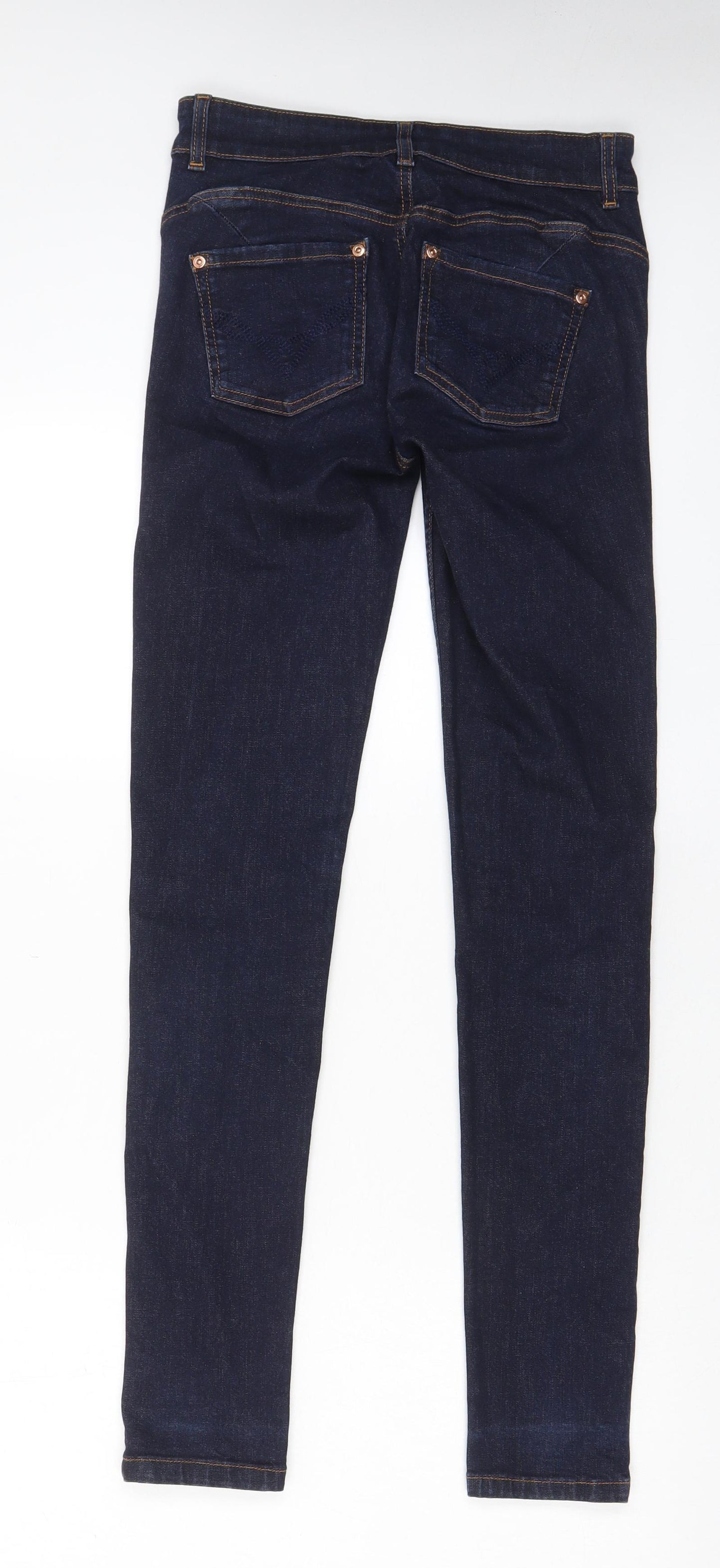 Oasis Womens Blue Cotton Skinny Jeans Size 8 L31 in Regular Zip - Pockets