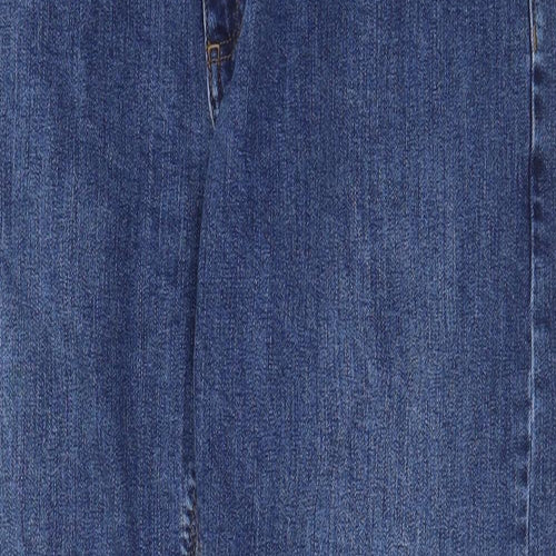 Marks and Spencer Mens Blue Cotton Straight Jeans Size 34 in L29 in Regular Zip - Pockets