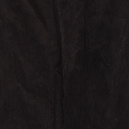 Marks and Spencer Womens Brown Cotton Trousers Size 22 L30 in Regular Zip - Pockets