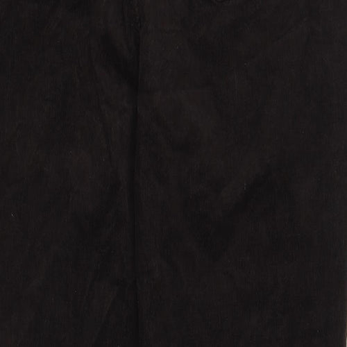 Marks and Spencer Womens Brown Cotton Trousers Size 22 L30 in Regular Zip - Pockets
