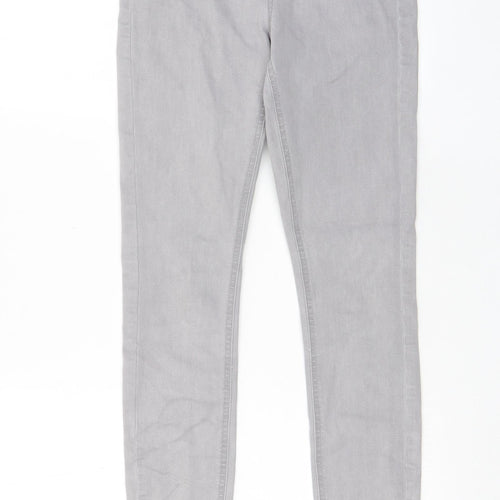 Denim & Co. Womens Grey Cotton Skinny Jeans Size 10 L27 in Regular Zip - Pockets