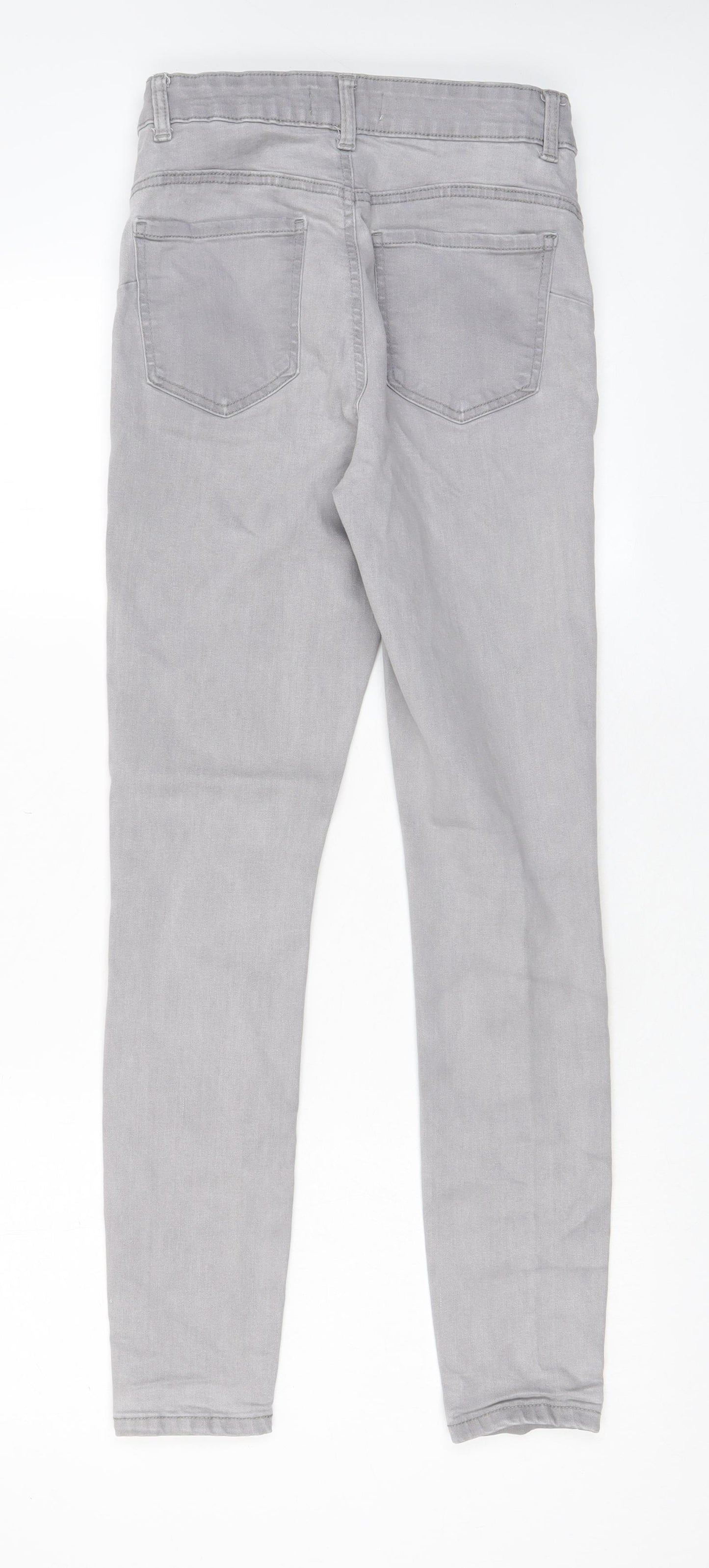 Denim & Co. Womens Grey Cotton Skinny Jeans Size 10 L27 in Regular Zip - Pockets