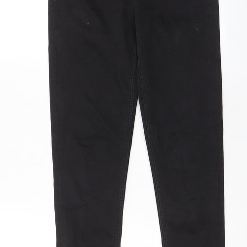 Marks and Spencer Womens Black Cotton Skinny Jeans Size 8 L30 in Regular Zip - Pockets