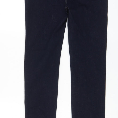 Marks and Spencer Womens Black Cotton Straight Jeans Size 10 L31 in Regular Zip - Pockets