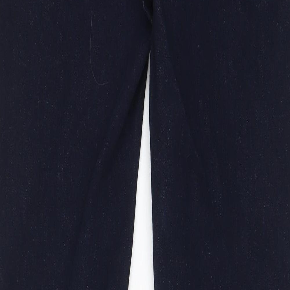 Marks and Spencer Womens Black Cotton Straight Jeans Size 10 L31 in Regular Zip - Pockets