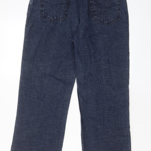 EQ Jeans Womens Blue Cotton Straight Jeans Size 28 in L24 in Regular Zip - Pockets, Jewels