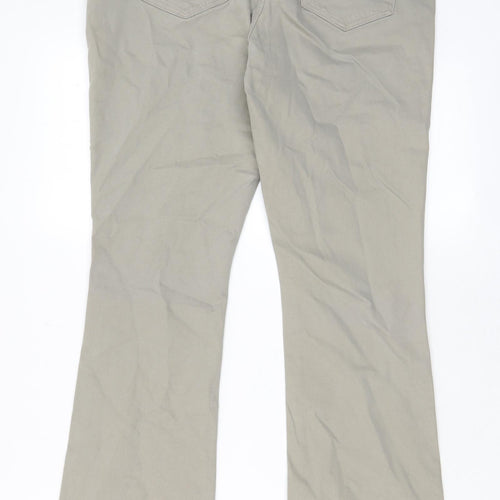 TU Womens Green Cotton Bootcut Jeans Size 12 L30 in Regular Zip - Pockets