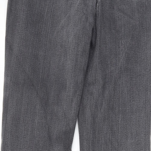 BHS Womens Grey Cotton Bootcut Jeans Size 10 L28 in Regular Zip - Pockets