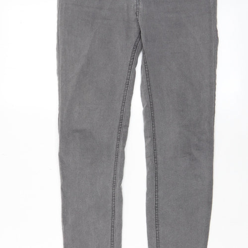 Pull&Bear Womens Grey Cotton Skinny Jeans Size 10 L26 in Regular Zip - Pockets