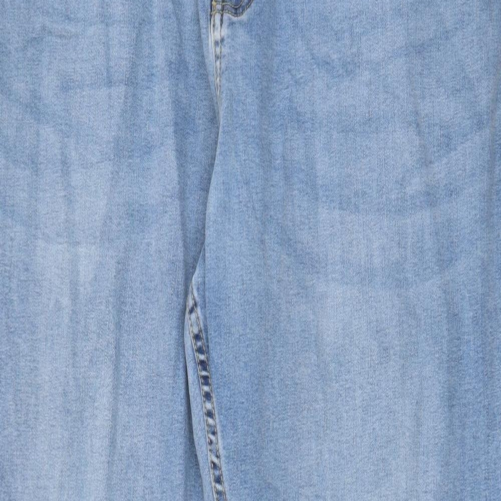 Jacamo Mens Blue Cotton Straight Jeans Size 42 in L29 in Regular Zip - Short Leg