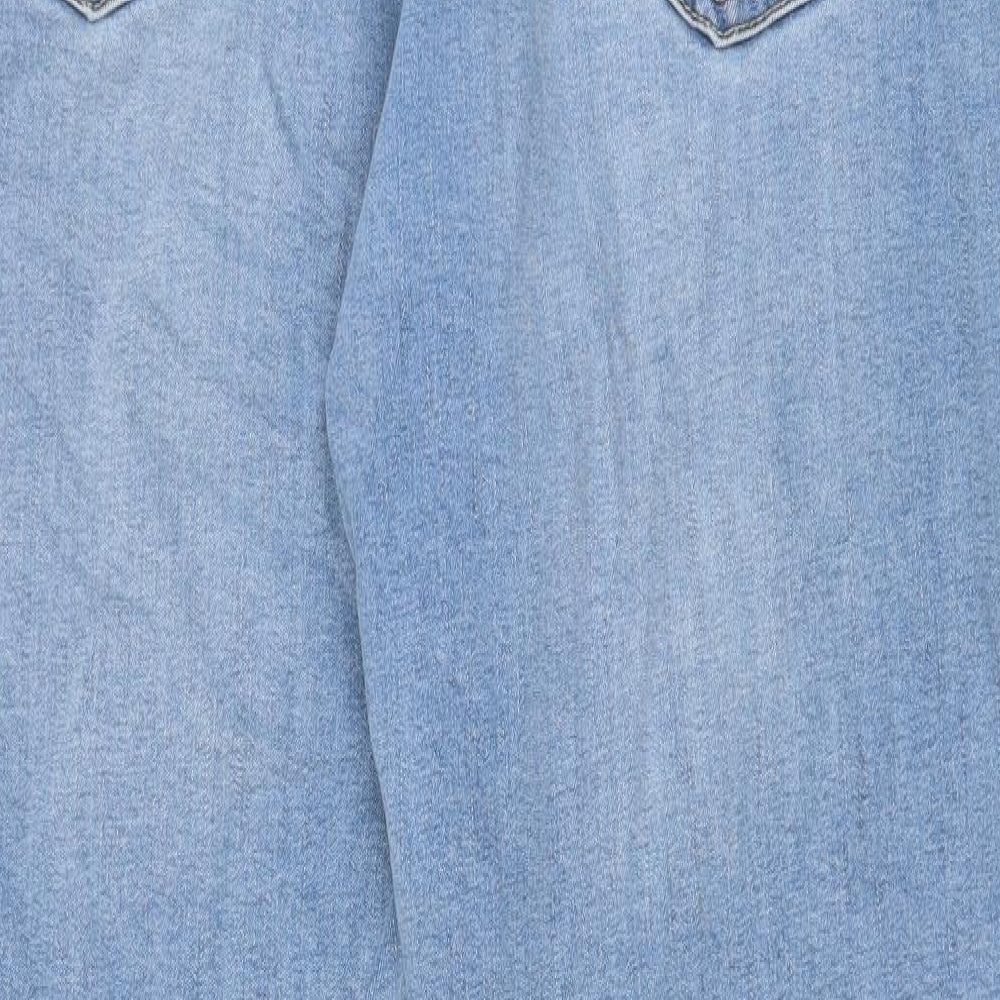 Jacamo Mens Blue Cotton Straight Jeans Size 42 in L29 in Regular Zip - Short Leg