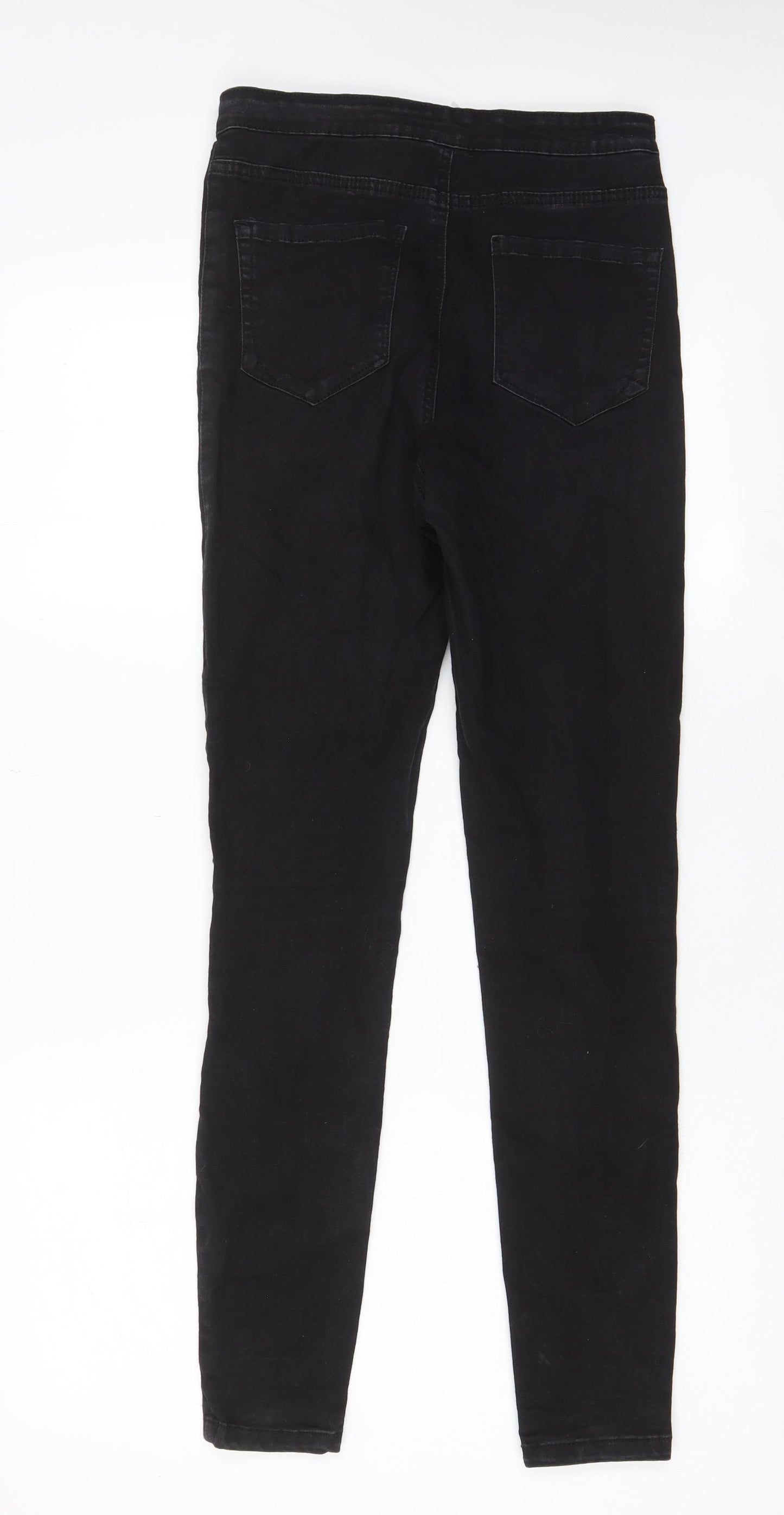 Denim & Co. Womens Black Cotton Skinny Jeans Size 12 L29 in Regular Zip - Pockets