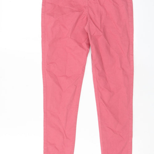 M&Co Girls Pink Cotton Skinny Jeans Size 11-12 Years L25 in Regular Zip - Pockets