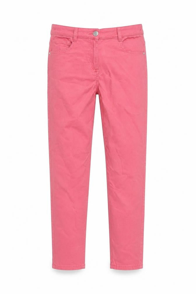 M&Co Girls Pink Cotton Skinny Jeans Size 11-12 Years L25 in Regular Zip - Pockets