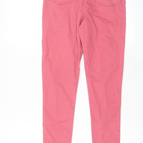 M&Co Girls Pink Cotton Skinny Jeans Size 11-12 Years L25 in Regular Zip - Pockets