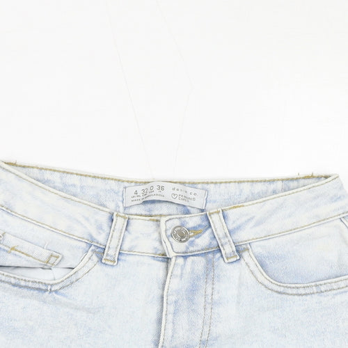 Denim & Co. Womens Blue Cotton Cut-Off Shorts Size 4 L3 in Regular Zip - Distressed Hem