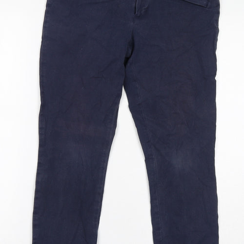 Gap Womens Blue Cotton Chino Trousers Size 8 L27 in Regular Zip