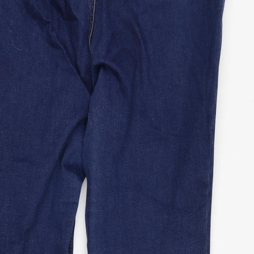 Euro Womens Blue Cotton Flared Jeans Size 24 L30 in Regular Button