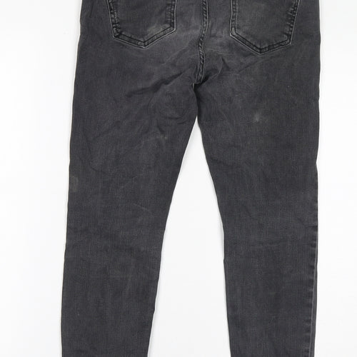 Marks and Spencer Womens Grey Cotton Skinny Jeans Size 12 L25 in Regular Zip