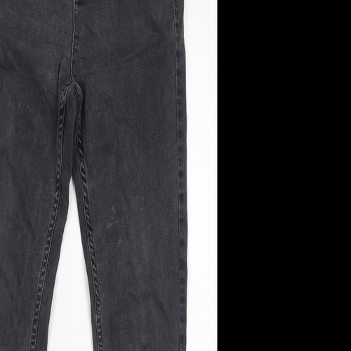 Marks and Spencer Womens Grey Cotton Skinny Jeans Size 12 L25 in Regular Zip