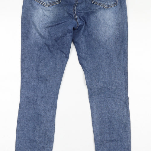Missguided Womens Blue Cotton Skinny Jeans Size 10 L29 in Regular Zip