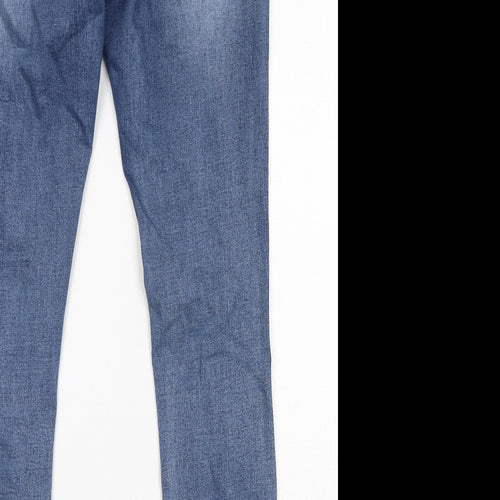 Missguided Womens Blue Cotton Skinny Jeans Size 10 L29 in Regular Zip