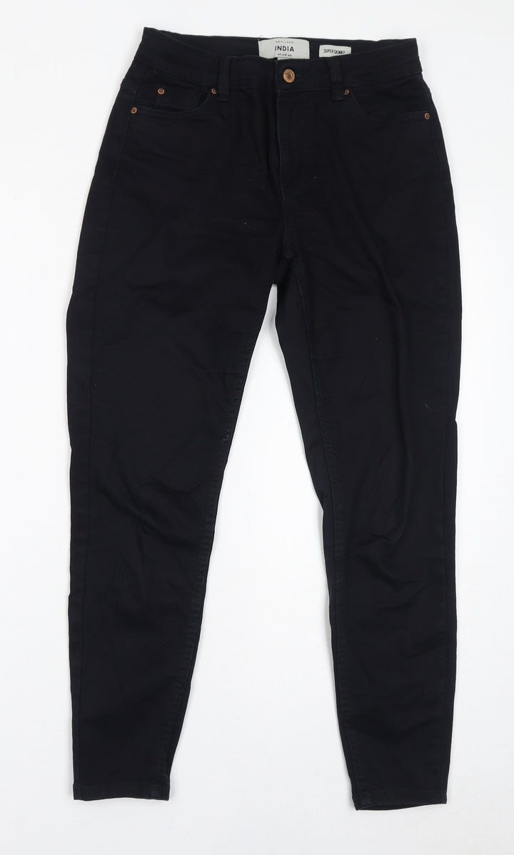 New Look Womens Black Cotton Skinny Jeans Size 8 L26 in Regular Zip