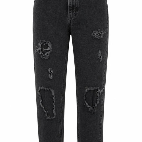 Denim & Co. Womens Black Cotton Mom Jeans Size 6 L28 in Regular Zip