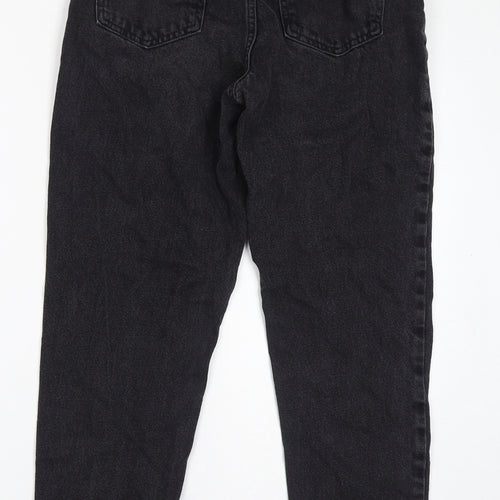Denim & Co. Womens Black Cotton Mom Jeans Size 6 L28 in Regular Zip