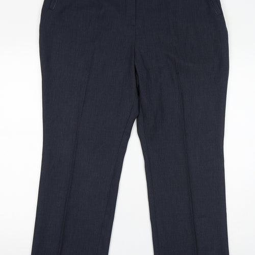 Classic Womens Blue Polyester Trousers Size 18 L30 in Regular Zip