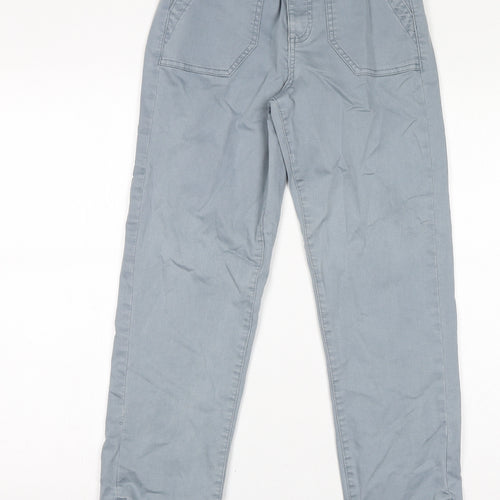 Marks and Spencer Womens Blue Cotton Mom Jeans Size 6 L27 in Regular Zip