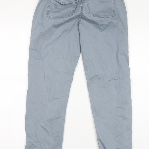 Marks and Spencer Womens Blue Cotton Mom Jeans Size 6 L27 in Regular Zip