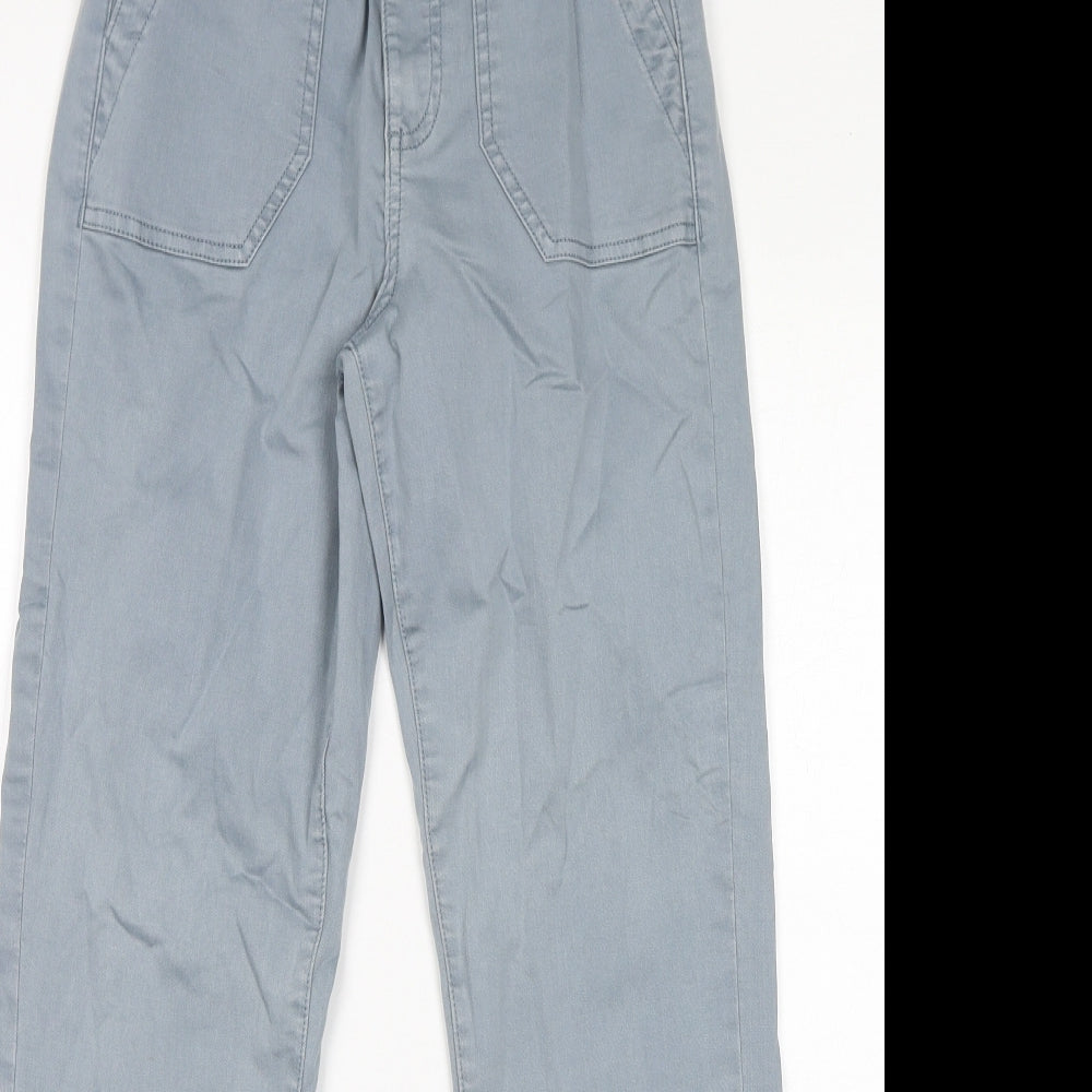 Marks and Spencer Womens Blue Cotton Mom Jeans Size 6 L27 in Regular Zip