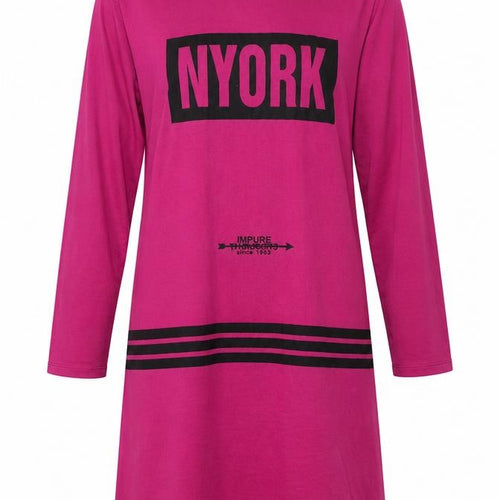 Moda Sadem Womens Pink Polyester T-Shirt Dress Size XL Round Neck Pullover - NYORK