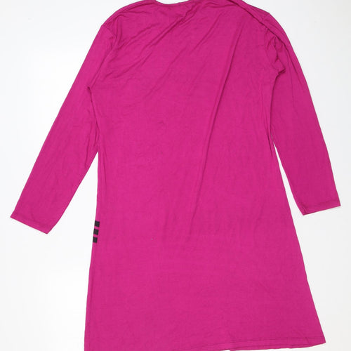 Moda Sadem Womens Pink Polyester T-Shirt Dress Size XL Round Neck Pullover - NYORK