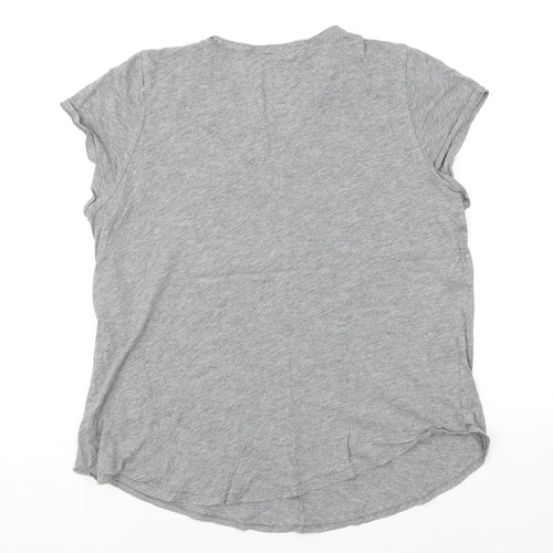 Abercrombie & Fitch Girls Grey Polyester Basic T-Shirt Size 15-16 Years Round Neck Pullover