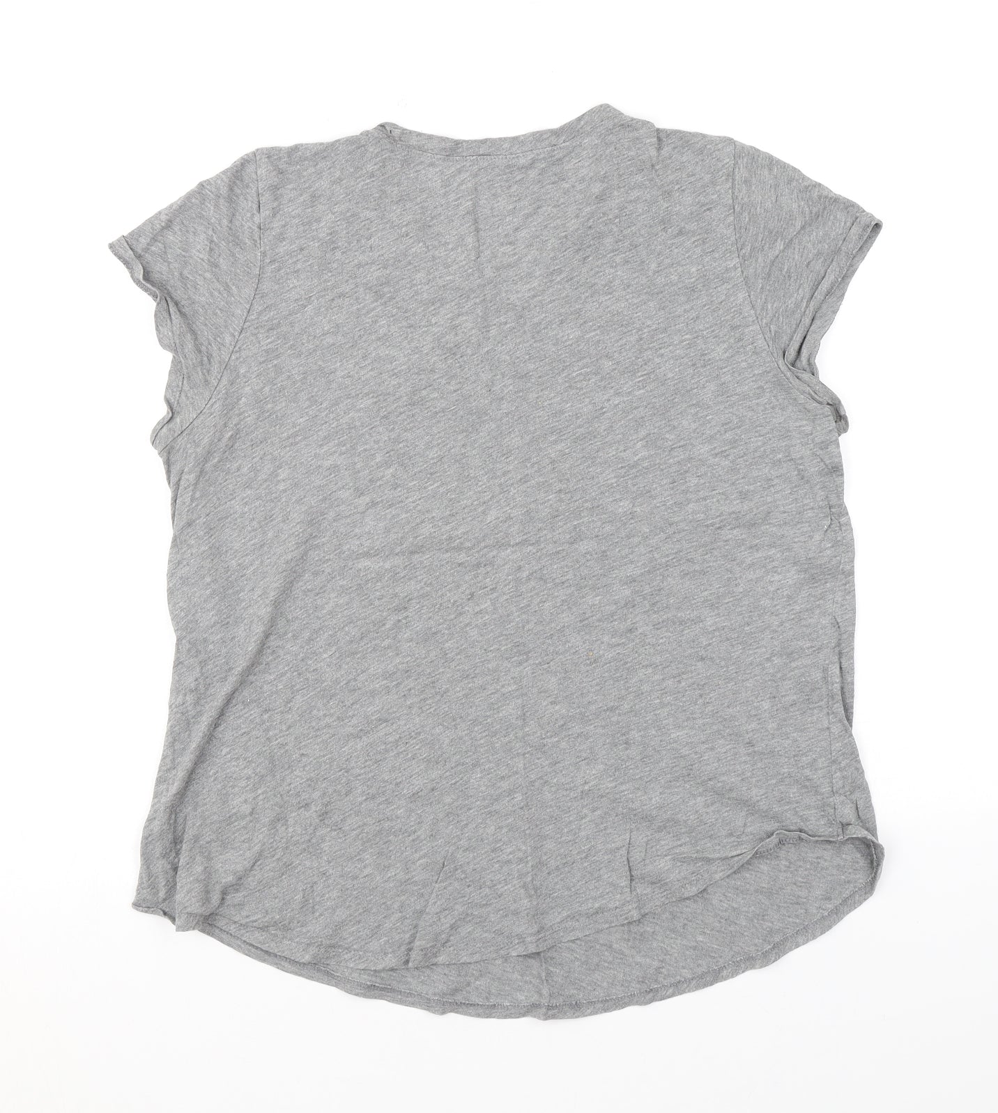 Abercrombie & Fitch Girls Grey Polyester Basic T-Shirt Size 15-16 Years Round Neck Pullover