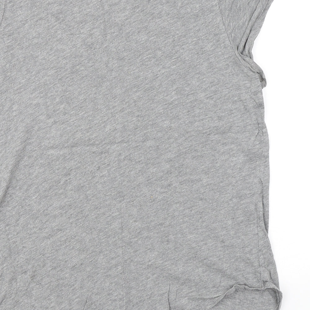 Abercrombie & Fitch Girls Grey Polyester Basic T-Shirt Size 15-16 Years Round Neck Pullover