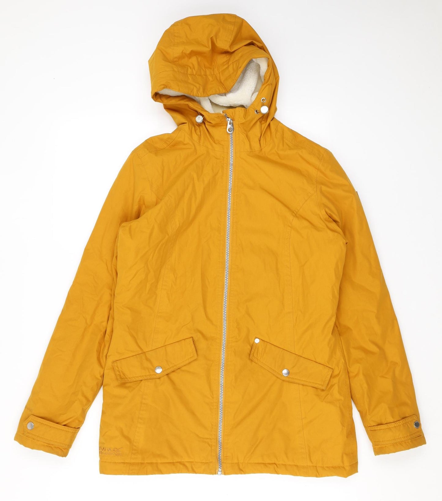 Regatta Womens Yellow Rain Coat Coat Size 10 Zip
