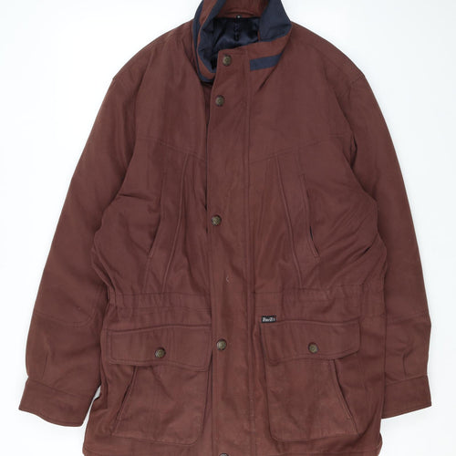 Ensign Collection Womens Brown Rain Coat Coat Size XL Zip