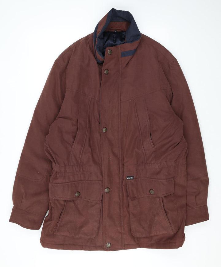 Ensign Collection Womens Brown Rain Coat Coat Size XL Zip