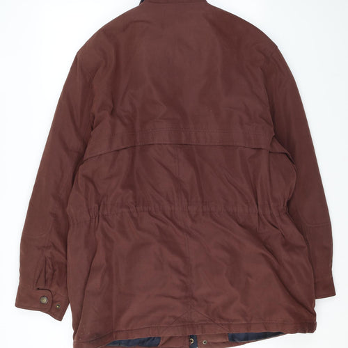 Ensign Collection Womens Brown Rain Coat Coat Size XL Zip