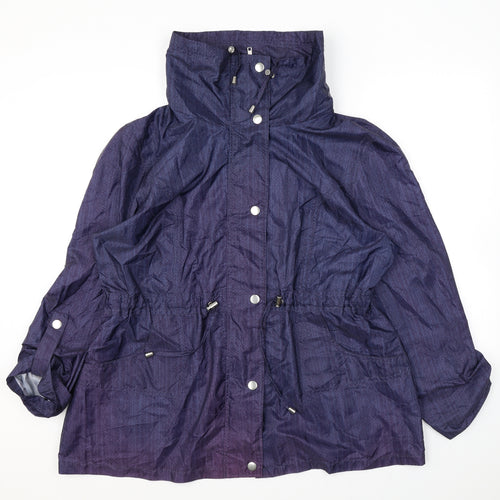 EWM Womens Purple Geometric Jacket Size 18 Zip