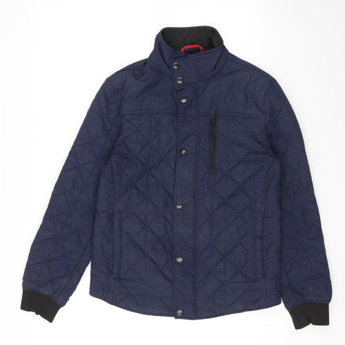 Marks and Spencer Womens Blue Quilted Jacket Size S Zip