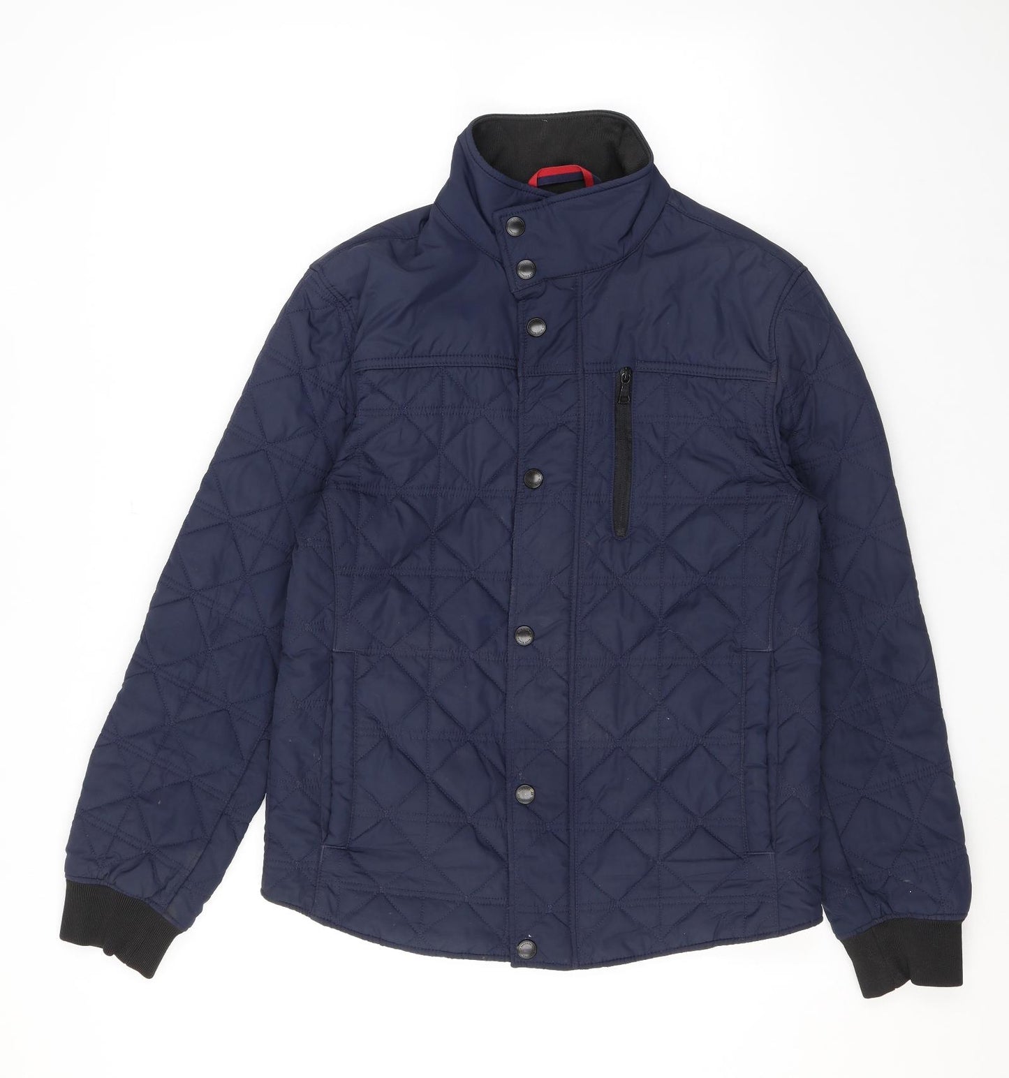 Marks and Spencer Womens Blue Quilted Jacket Size S Zip